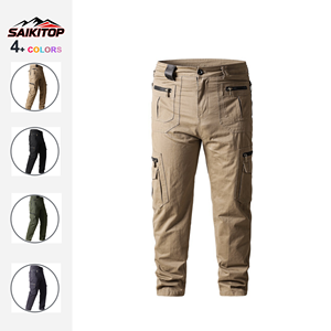 Pantalones de Trabajo Holgados para Hombre con Múltiples Bolsillos, Pierna Recta, Primavera y Otoño, Talla Grande, Pantalones Cargo de Trabajo de Algodón Casuales y a la Moda - Product Image 1