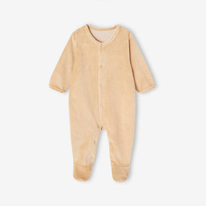 Bamboe katoenen baby velours romper biologische baby footie op maat gemaakte newborn onesie jumpsuit thermische baby slaappak babykleding - Product Image 4