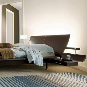 Ý treo đầu giường lớp da, phòng ngủ chính, giường đôi, giường đầu giường mỏng tối giản Ý - Product Image 5