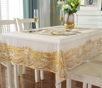 Nouvelle conception 2023 Nappe en PVC imperméable/anti-huile Matériel écologique Motif floral et facile à nettoyer Housse de table