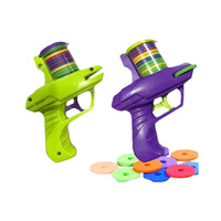 Juegos Interactivos para Niños al Aire Libre, Lanzador de UFO de EVA, Pistola de Juguete de Plástico, Mini Pistola de Juguete con Discos de Espuma, Regalos para Niños