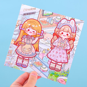 Libro de Pegatinas de Anime para Niñas, 9 Hojas de Pegatinas Reutilizables de PET, para Fiestas Infantiles y Juegos Educativos, Venta al Por Mayor - Product Image 6