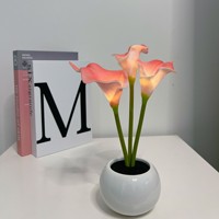 Hochzeitsdekorationen Calla-Lilie Künstliche Blumen Tischlampe Nachttischdeko Kleine Nachtleuchte Beste Freundin Geschenk Stimmungsbeleuchtung Ländliche Atmosphäre