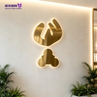 Lettres en acier inoxydable rétroéclairées par LED personnalisées de luxe, enseigne lumineuse Halo Lit, enseigne murale personnalisée avec logo de marque pour salon de beauté et de coiffure