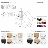 Boîte cadeau en papier rigide noir mat avec couvercle pour emballage cosmétique