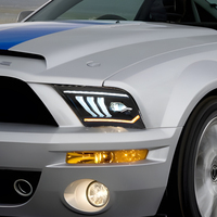Ensemble de phares LED KGKB pour Ford Mustang 2005-2009, haute qualité, DRL dynamique 6000K, lentille de projecteur, clignotant séquentiel