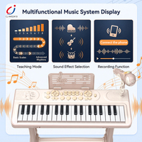 Chengji Kids Toy Electronic Keyboard 37 Keys Enlightenment Music Table Chair Set Cartoon Microphone Piano Keyboard Toy