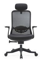 Chaise ergonomique à dossier moyen en maille avec rotation à 360 degrés, design moderne confortable, accoudoirs 3D et base en alliage d'aluminium