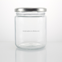 En stock – Pot en verre rond à large ouverture de 350 ml, 400 ml, 450 ml, 500 ml, 550 ml, 770 ml pour sauces, beurre de cacahuète, cornichons et autres aliments
