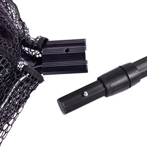 Inklapbare telescopische landingsnetstok van aluminiumlegering met opvouwbaar siliconen rubberen visnet voor vliegvisserij - Product Image 5