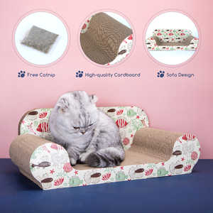 Classico 56*26*20cm grande gatto graffiare letto di Sisal e materiale di carta Catnip cartone gatto Scratcher letto con erba gatta giocattolo - Product Image 3