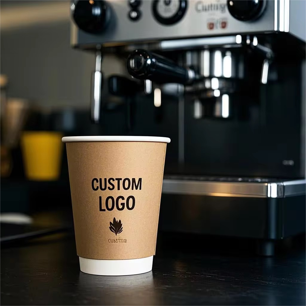Customizable Disposable Paper Cup with Business Logo Thickeneded Disposable Cup Packaging Custom Printed Business Office Display