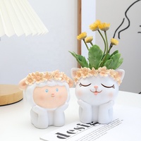 Vente en gros : Nouveau pot de fleurs en résine 3D, motif animaux de dessin animé Henry, original, amusant et tendance, pour la décoration intérieure et le jardin