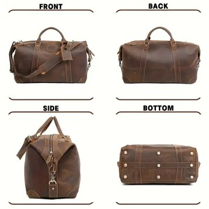 Bolsos de Viaje de Gran Capacidad, Bolsos de Mano y Bolsos Cruzados de Cuero Genuino de Alta Calidad con Forro de Poliéster, Estilo Deportivo y Lujoso - Product Image 6