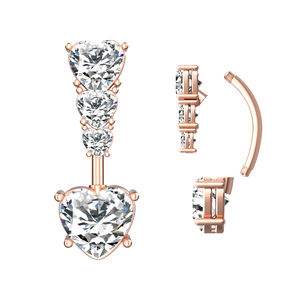 10 Piezas de Anillos de <span class=keywords><strong>Ombligo</strong></span> de Moda Color <span class=keywords><strong>Dorado</strong></span> con Zirconia en Forma de Corazón, Barra Curva de 14G, <span class=keywords><strong>Piercing</strong></span> de <span class=keywords><strong>Ombligo</strong></span> Plateado, Joyería Sexy para Mujer para la Playa - Product Image 2