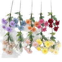 4 têtes de fleurs artificielles de dahlia en soie pour mariage, Noël, décoration de vases, arrangement floral pour la maison et le jardin