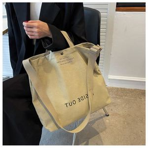 Beige Canvas Cross-Body Handbags Cotton Printing Environmental Friendly Grocery <b>Bag</b> With Custom Printed Logo - Product Image 2