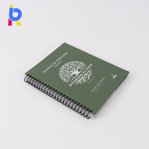 Carnet de prières et de gratitude A5 personnalisé avec impression, spirale, couverture rigide en papier recyclé et gaufrage à chaud blanc - Product Image 1