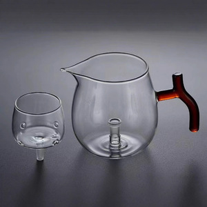 Théière en verre Xinyahong, haute résistance à la chaleur, en borosilicate transparent, pour la préparation du thé, avec poignée en bois - Product Image 2