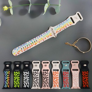 Tươi Thiết Kế Leopard In Silicone Dây Đeo Khắc Đầy Màu Sắc Thể Thao Ban Nhạc 49Mm 40Mm Cho Apple Đồng Hồ S11 10 9 8 7 6 Loạt - Product Image 1