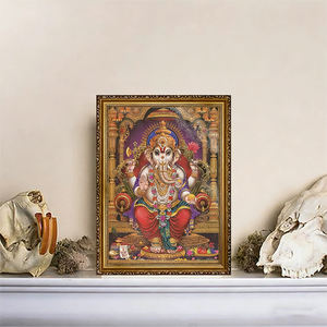Autel hindou indien de Ganesha, dieu de la sagesse et de la richesse, <span class=keywords><strong>art</strong></span> mural encadré - Product Image 3