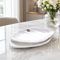 Vaisselle de table réutilisable en plastique, pièces, restaurant blanc, mélamine
