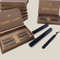 Nouveaux modèles de faux cils pré-collés de longue durée Appuyez et continuez Fluffy Lash Wholesale Diy Lashes Cluster