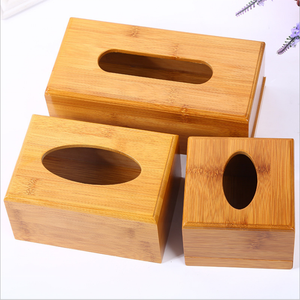 Hot Sale Multiple Sizes Modern Laser Sculpture Bamboo Tissue Box Holder Customized Bamboo Tissue Box