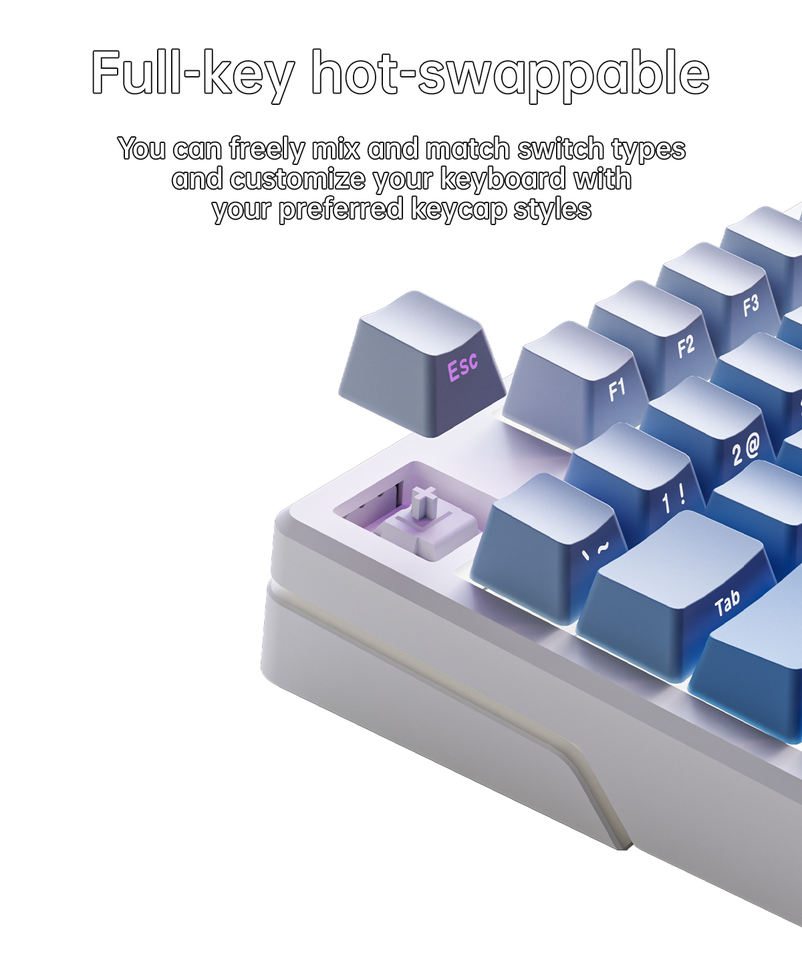 KY87 Mechanical Keyboard-98-Key RGB Backlit Wireless/USB 2.4GHz ...
