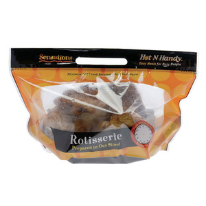 Sacs d'emballage en plastique à fermeture éclair, impression personnalisée, fenêtre transparente, <span class=keywords><strong>micro</strong></span>-ondes, rôti à chaud, poulet entier <span class=keywords><strong>grill</strong></span>é, dinde - Product Image 4