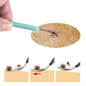 Fourchette à puces pour chiens, pinces à tiques pour chats, extracteur de tiques, pinces à tiques en acier inoxydable pour animaux de compagnie, pinces de nettoyage. - Product Image 3
