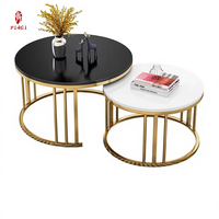 Ensemble de tables basses d'appoint rondes et durables en métal, style nordique moderne et minimaliste pour salon