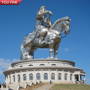 Sculpture de cheval de <span class=keywords><strong>Genghis</strong></span> <span class=keywords><strong>Khan</strong></span> géante en acier inoxydable YOUFINE, décoration extérieure culturelle pour la place, lieu historique - Product Image 5
