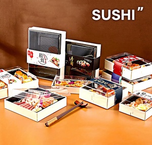 Boîte à lunch jetable en bois pour aliments légers, boîte à sashimi japonaise, boîte à <span class=keywords><strong>sushi</strong></span> à emporter, boîte à collation de luxe en bois massif japonais - Product Image 1