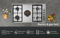 Plaques de cuisson multiples en acier inoxydable de 90cm Plaques de cuisson encastrées à gaz et électriques pour usage domestique
