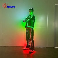 Ensemble de costume de fête LED pour rave, boîte de nuit, veste, pantalon, baskets, luminosité réglable rechargeable, attire l'attention, unisexe adulte