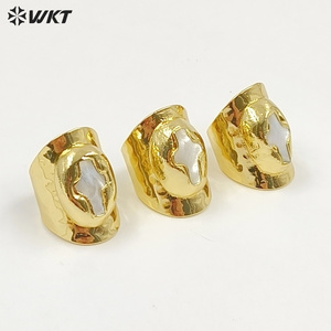 Nhẫn WT-MPR121 kiểu dáng thời trang mạ vàng 18K, mặt thánh giá xà cừ, có thể điều chỉnh kích thước, dành cho cả nam và nữ - Product Image 6