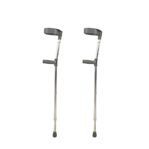 Underarm <b>Crutches</b> Grey Height Adjustable Lightweight Anti Slip For <b>Walking</b> Aid - Product Image 1