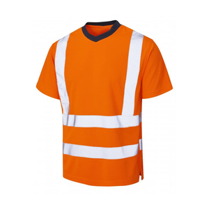 Hi <b>Vis</b> ANSI Class 2 Polo Work <b>Shirt</b> <b>High</b> Quality Polyester Breathable Golf <b>Shirt</b> Safety Reflective Fluorescent Mesh Customizable - Product Image 4