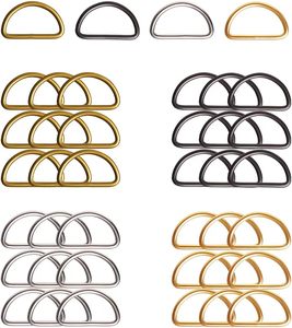 Zoloajay Pcs Mm D Rings Welded Strong <b>Metal</b> Mix Colors Semi Circular D Ring For Pet <b>Collars</b> Hardware Bags Ring Buckle Strap Hand - Product Image 1