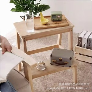 Solid Wood Double Layer Step <b>Stool</b> Multi Functional <b>Storage</b> Footstool Home Shoe Changing <b>Stool</b> Scandinavian Design - Product Image 2