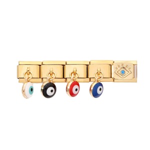 Breloque en acier inoxydable italien anti-ternissement pour bracelet, motif œil porte-bonheur, pour la fabrication de bijoux, vente en gros - Product Image 5