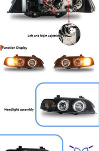 Ensemble de phares modifiés pour BMW Série 5 E39, années 95-03, avec <span class=keywords><strong>projecteur</strong></span> Angel Eye modifié, phares au xénon - Product Image 2