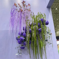 Kunden spezifische künstliche Amaranthus-Blume, die grüne Amaranthus-Pflanzen für Hochzeits-Vasen-Blumenstrauß-Blumen-Arrangement-Haupt dekor hängt