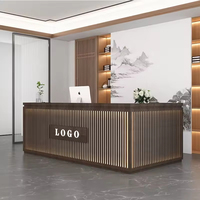 Bureau de réception moderne de style chinois en MDF durable et écologique pour salons de beauté, écoles, centres commerciaux, zones de réception d'entreprises