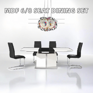 Ensemble de table et chaises de salle à manger extensible en acier inoxydable réglable au design moderne, 4 pièces, meubles pour la maison - Product Image 4