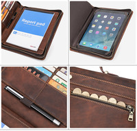 Carpeta de Archivo A4 de Cuero Vacuno STX, Carpeta Personalizada con Bolsillo para Tarjetas, para Tablet de 12.9', Carpeta Chemise Dossier