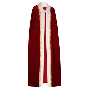 Nouvelle cape royale rouge avec bordure blanche, costume de <span class=keywords><strong>prince</strong></span> royal <span class=keywords><strong>pour</strong></span> Halloween, Noël et spectacles de théâtre - Product Image 4