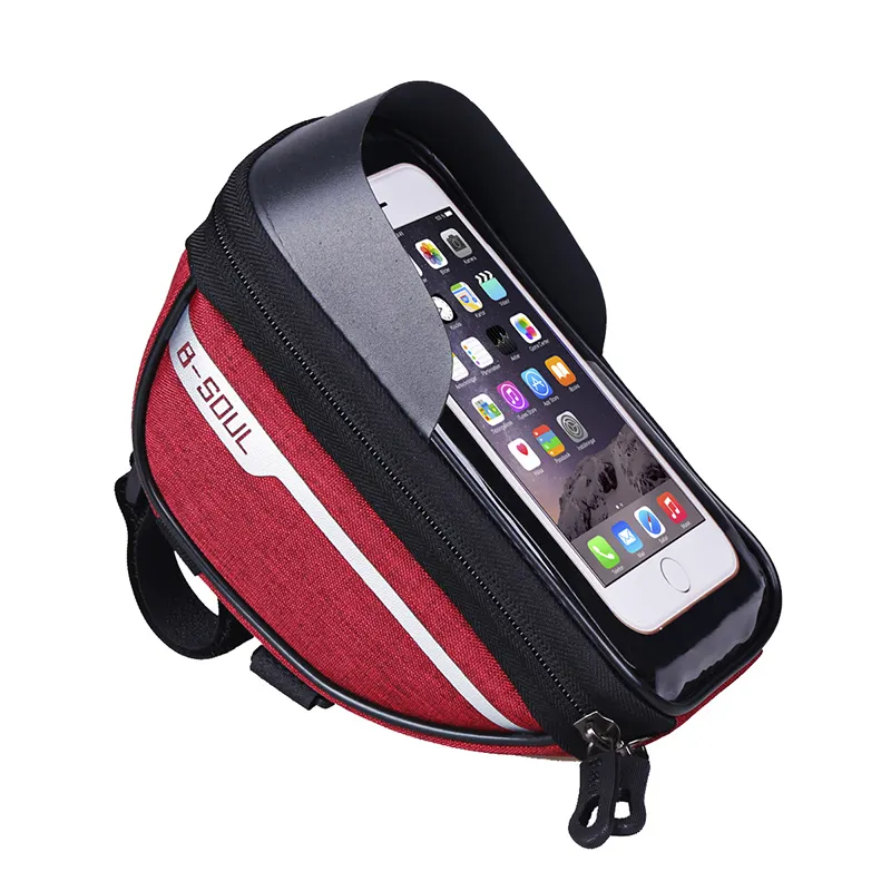 Bike Phone Mount Bag Cycling Waterproof Front Frame Top Tube Handlebar Bag Cell Phone Holder