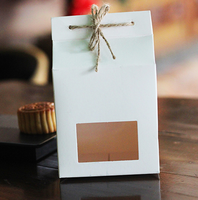 Emballage de boulangerie Boîte à biscuits macaron en papier kraft alimentaire nougat avec fenêtre